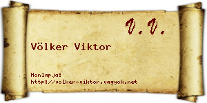 Völker Viktor névjegykártya